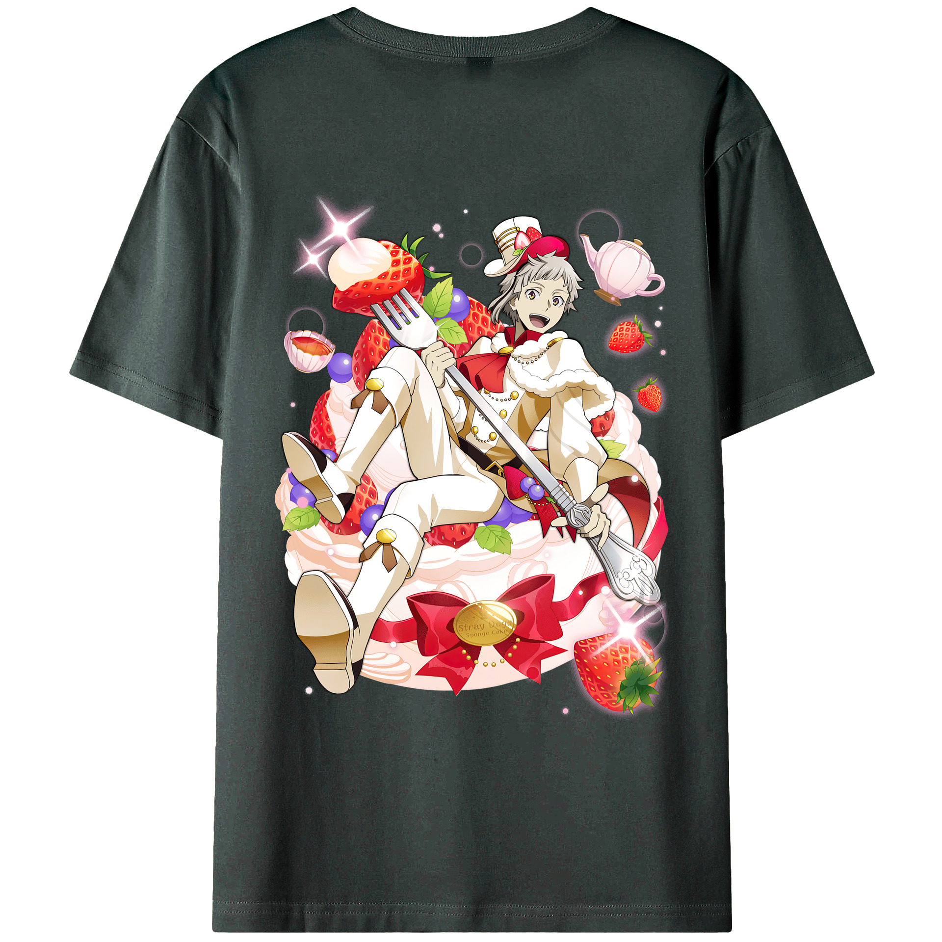 （画像用） 文豪ストレイドッグス Bungo Stray Dogs 綿100％ メンズ半袖Tシャツ（バックプリント） 通気性
